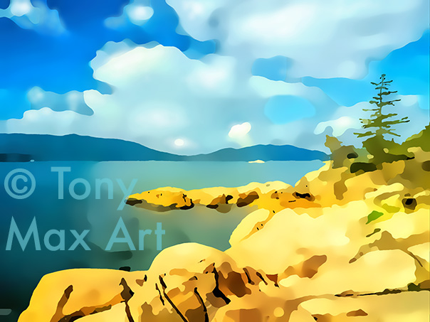 "Coastal Vista 87" – coastal British Columbia art by artist Tony Max